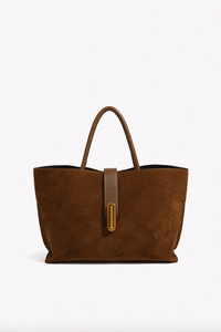 VELURA Handle Suede Compartment Bag
