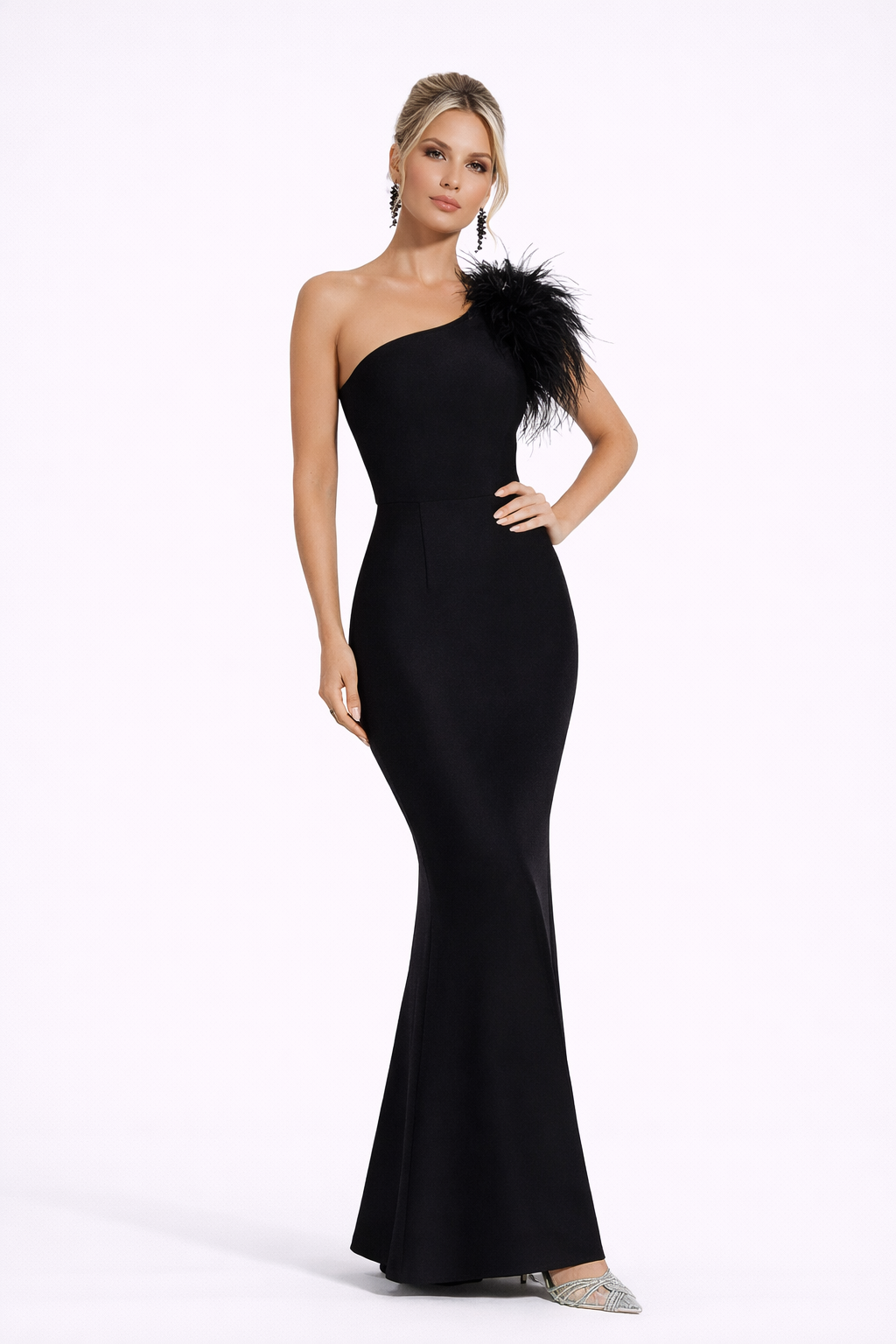 TIANELLE Feather Maxi Dress