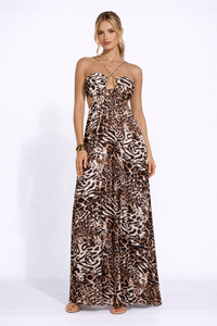 SAPHIRA Leopard Maxi Dress