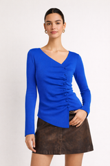 ELYSA Asymmetric Ruched Top