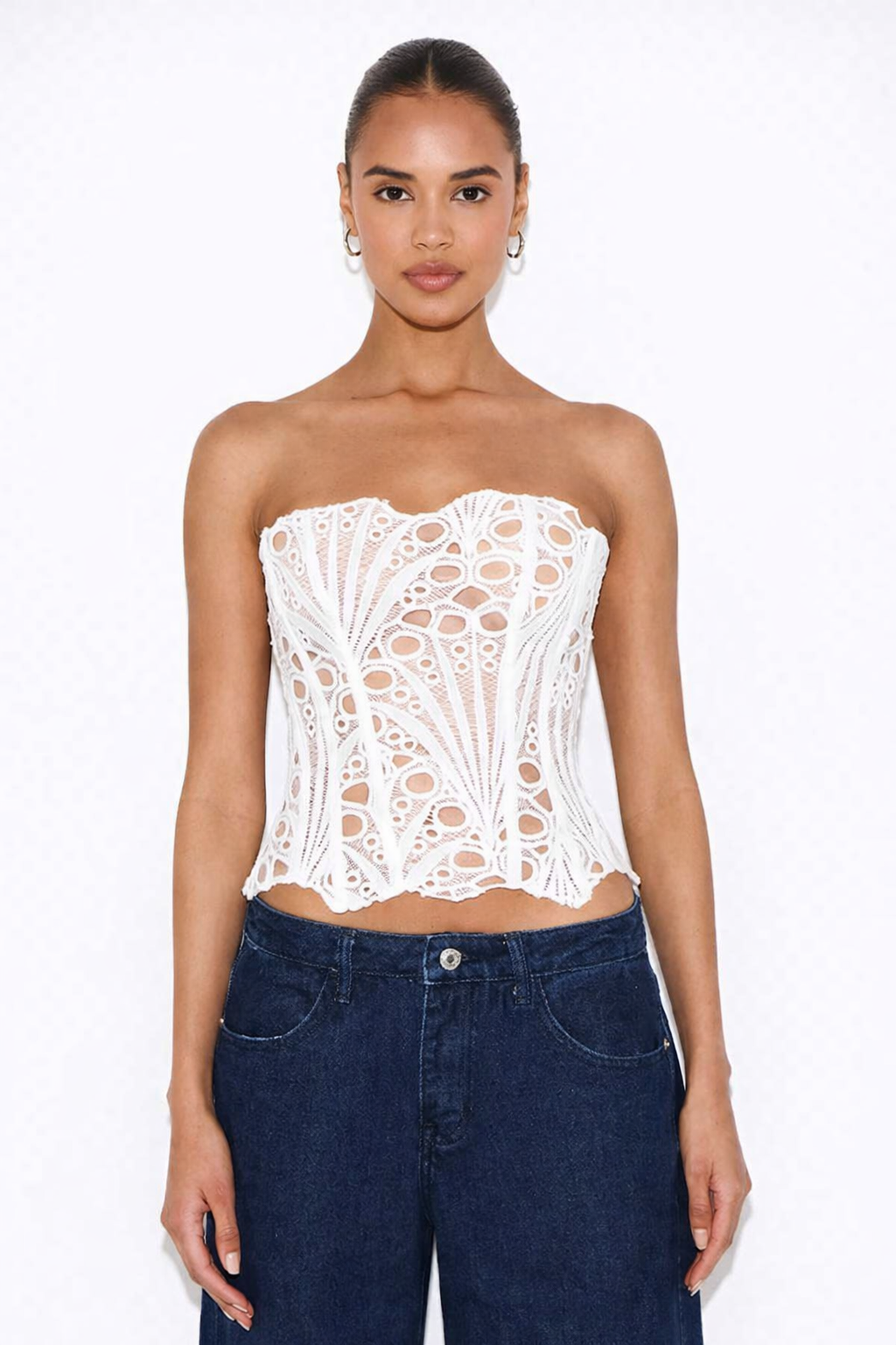 VÉLANE Lace Corset Top