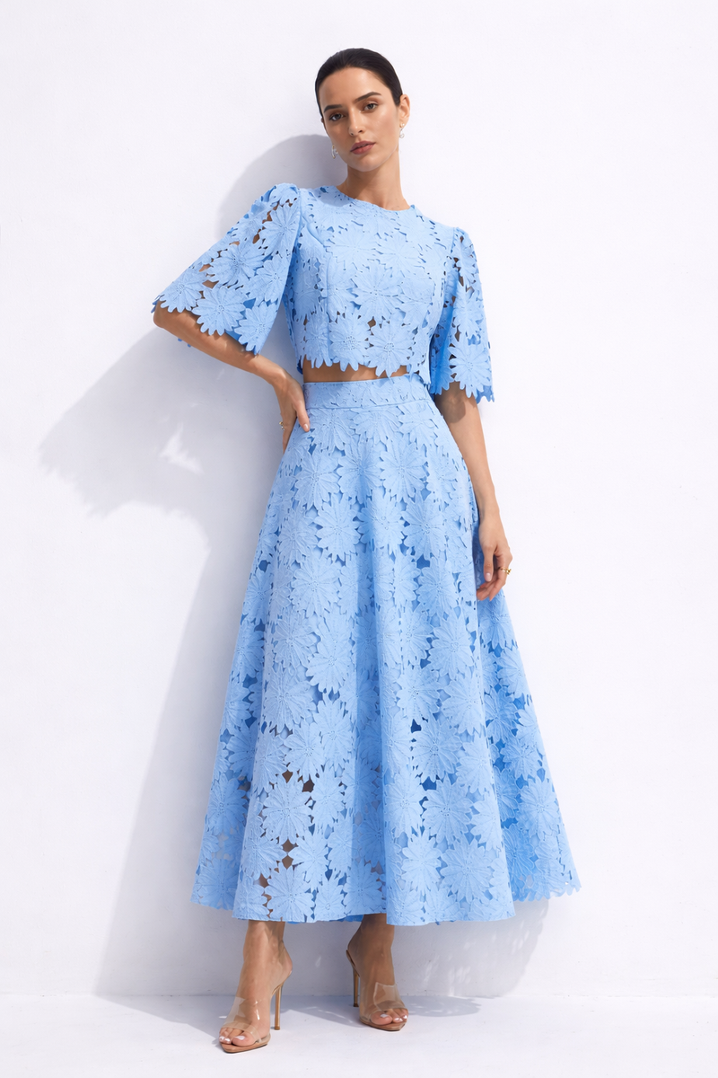 LIORAÉ Lace Top & Maxi Skirt Set