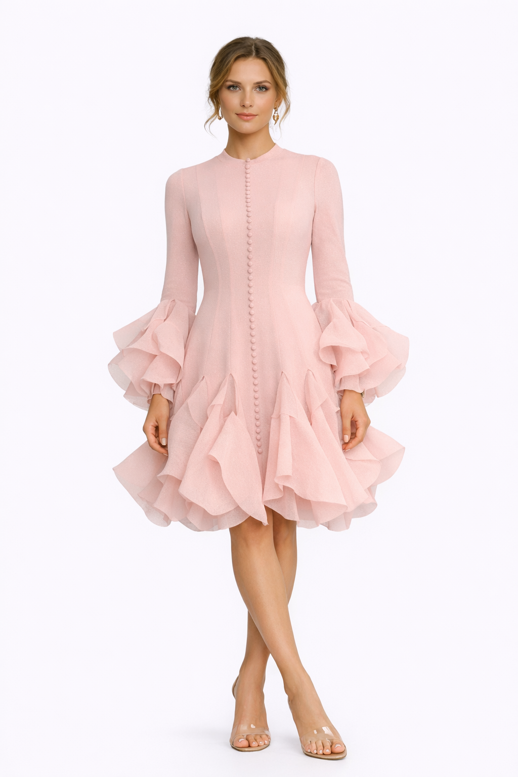 LUNELLA Flared Hem Mini Dress