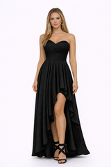 SERENA Asymmetric Flowing Maxi Dress With Pleated Waist