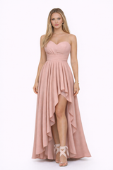 SERENA Asymmetric Flowing Maxi Dress With Pleated Waist