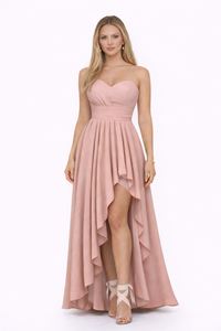 SERENA Asymmetric Flowing Maxi Dress With Pleated Waist