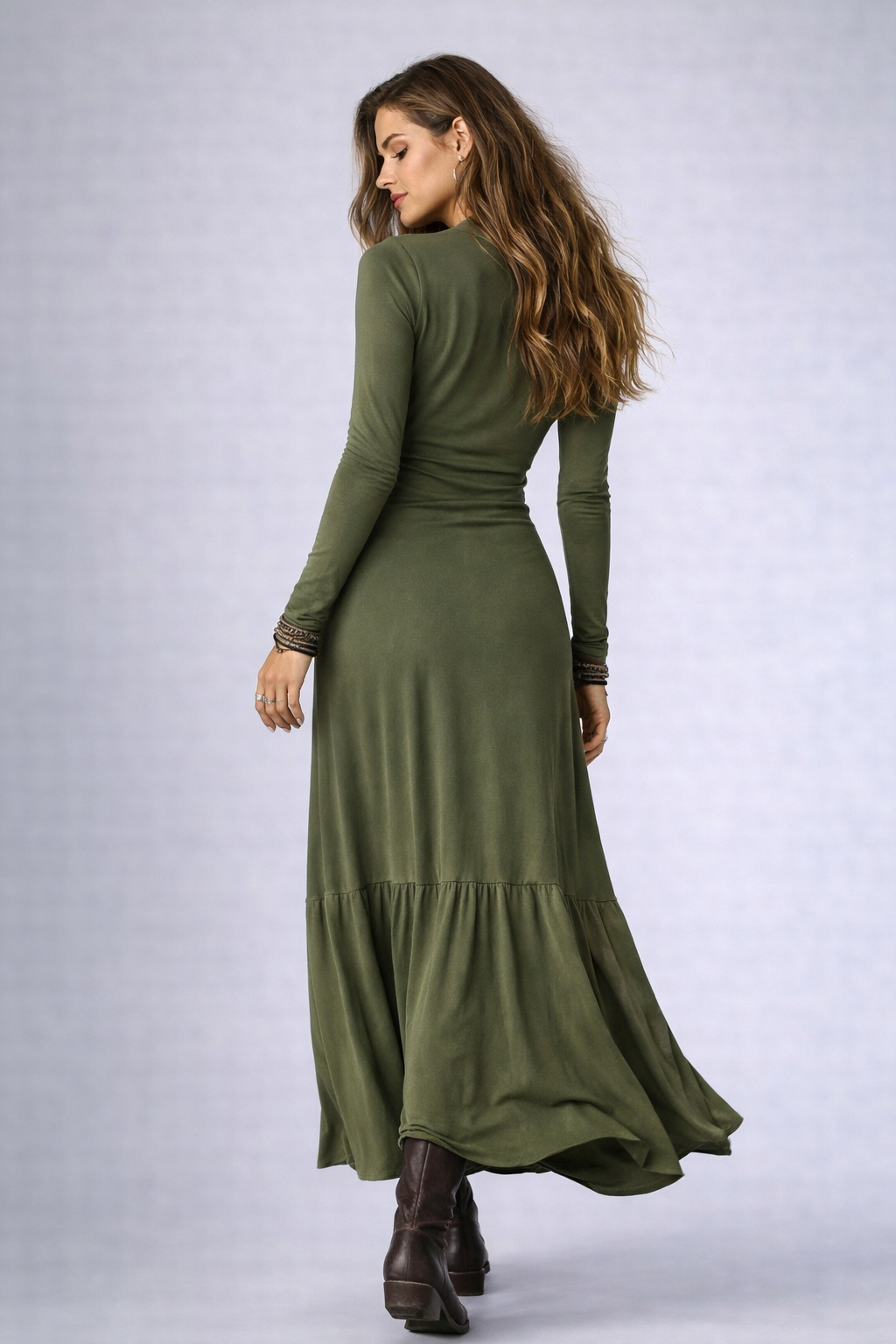 ARISSA Half-Zip Midi Dress