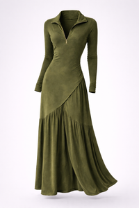 ARISSA Half-Zip Midi Dress