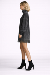 ZARETHA Fringe Suede Dress