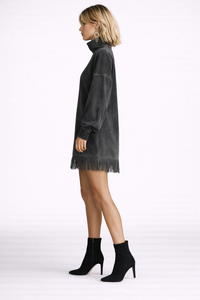 ZARETHA Fringe Suede Dress