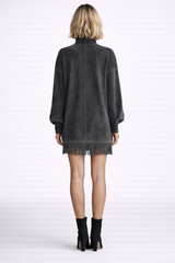 ZARETHA Fringe Suede Dress