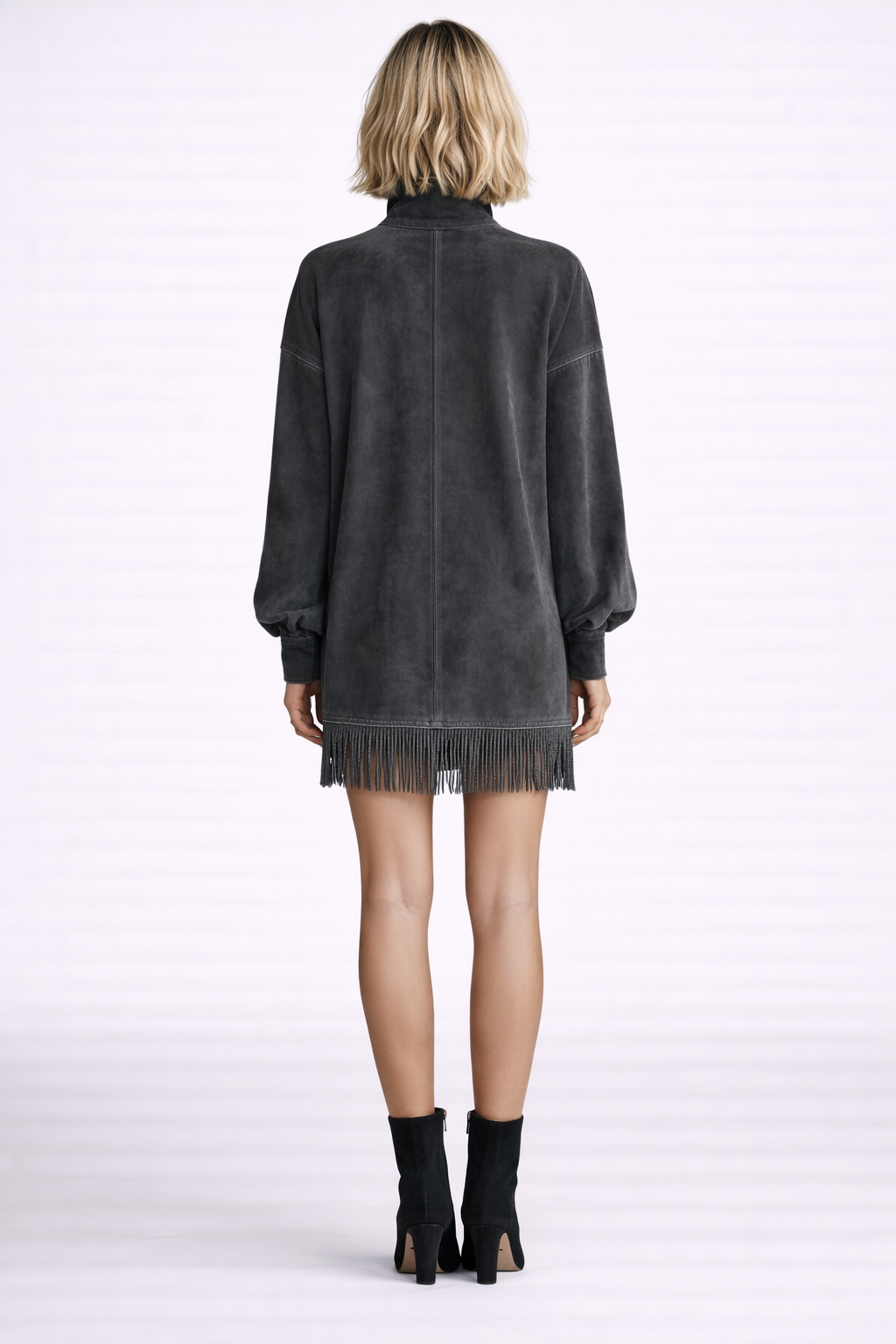 ZARETHA Fringe Suede Dress