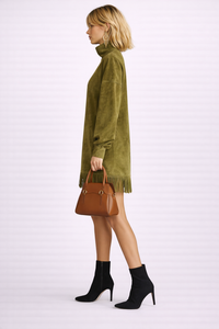 ZARETHA Fringe Suede Dress