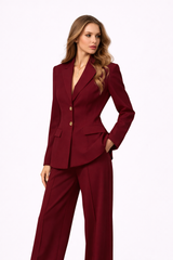 ATELIER Polished Chic Blazer & Wide-Leg Trouser Set