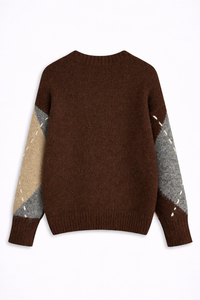 ROMELIA V-Neck Diamond Knit Sweater