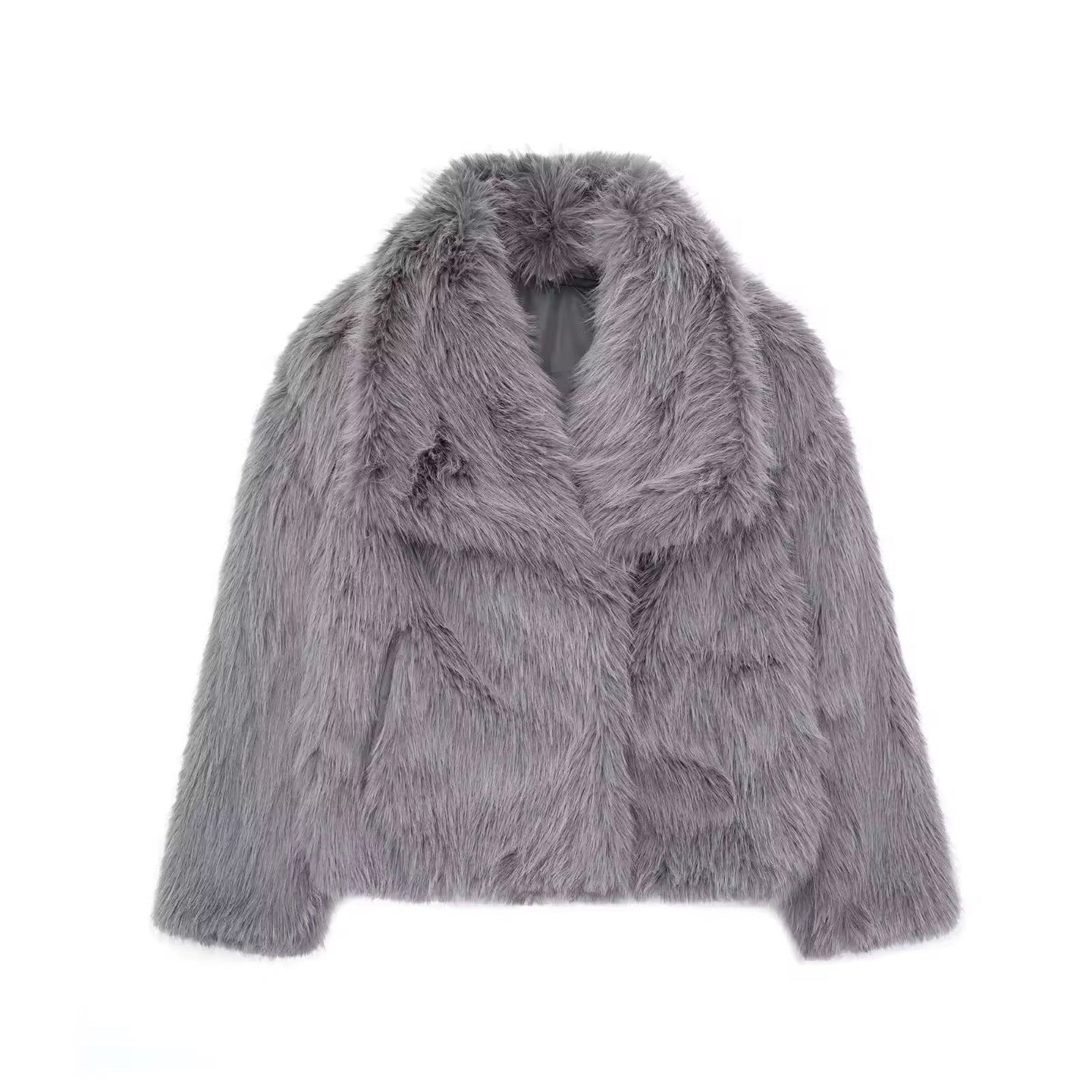 ELVORU Fur Effect Puffer Coat