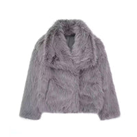 ELVORU Fur Effect Puffer Coat