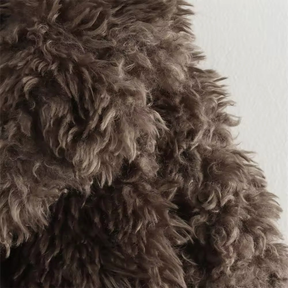 ELVORU Fur Effect Puffer Coat