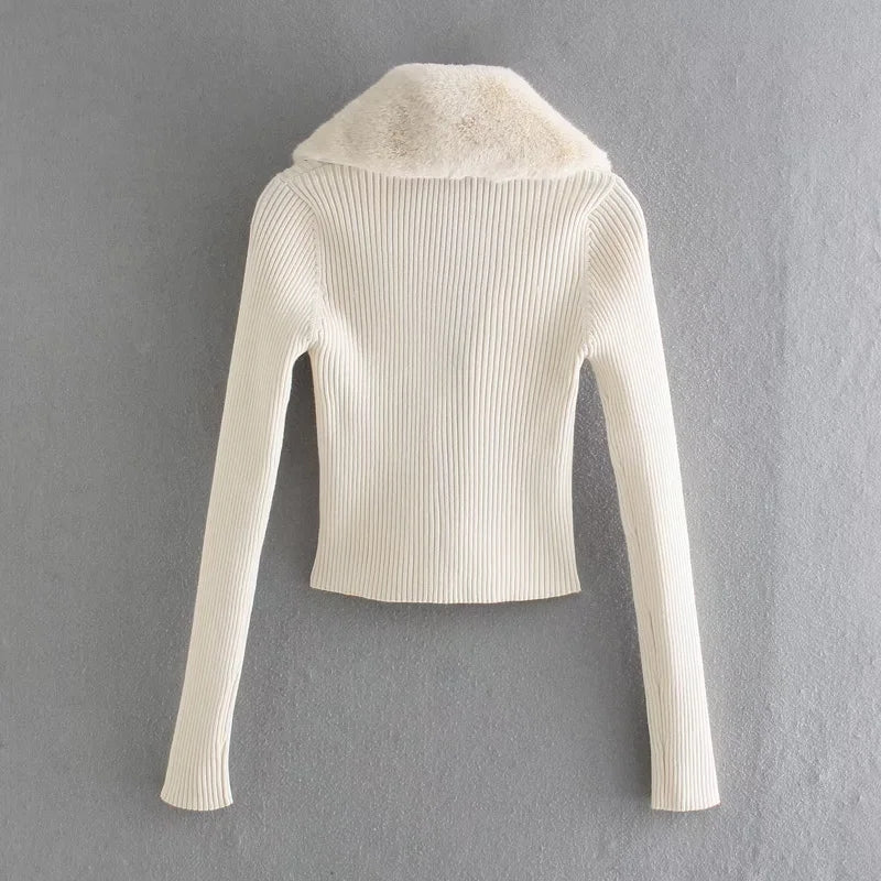 Bellina Fur-Trim Cardigan