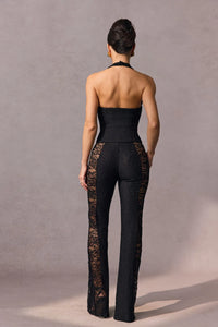 VITTORIA Halter Neck Sheer Lace Jumpsuit