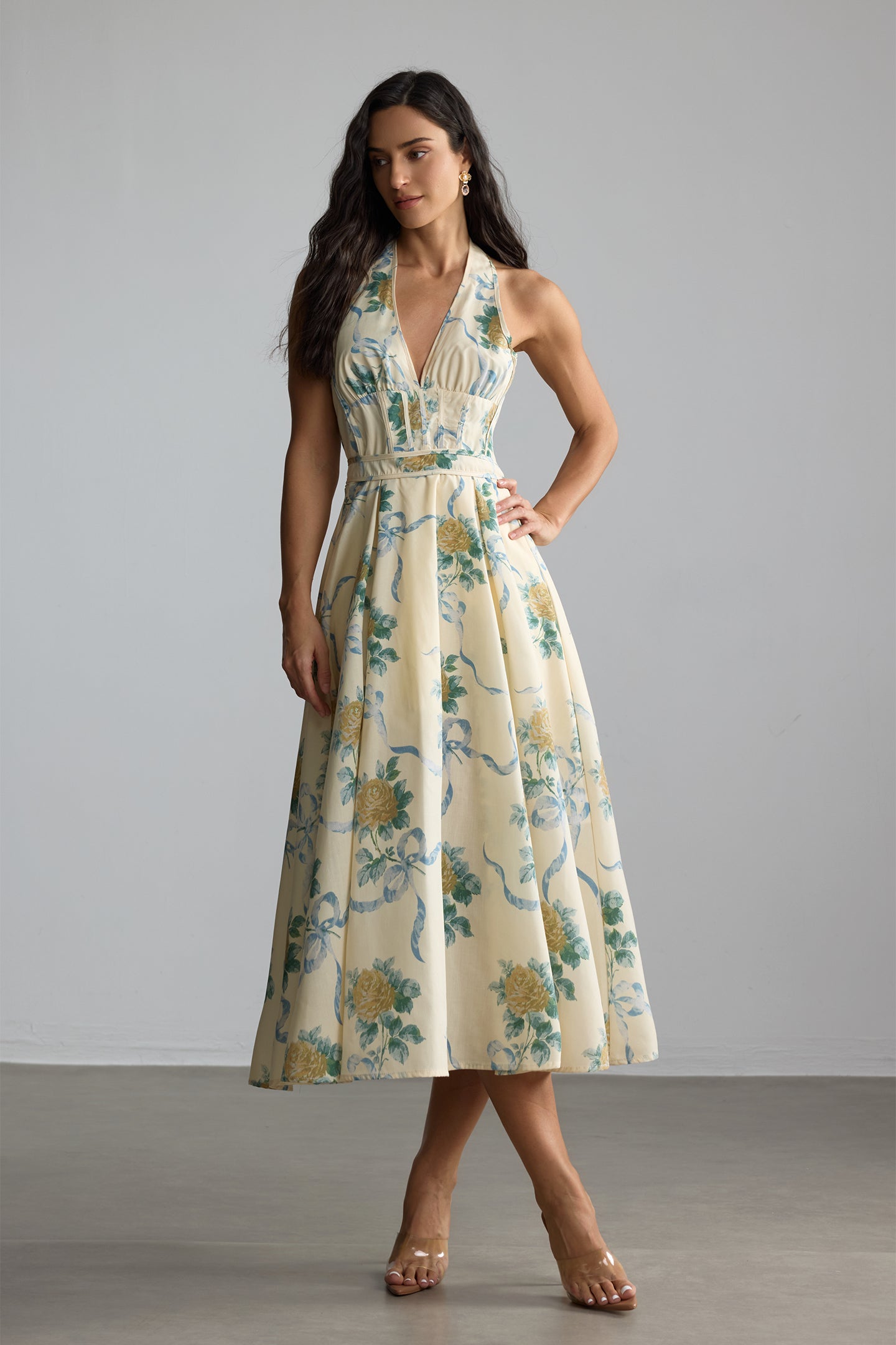 ALMA Floral Midi Dress