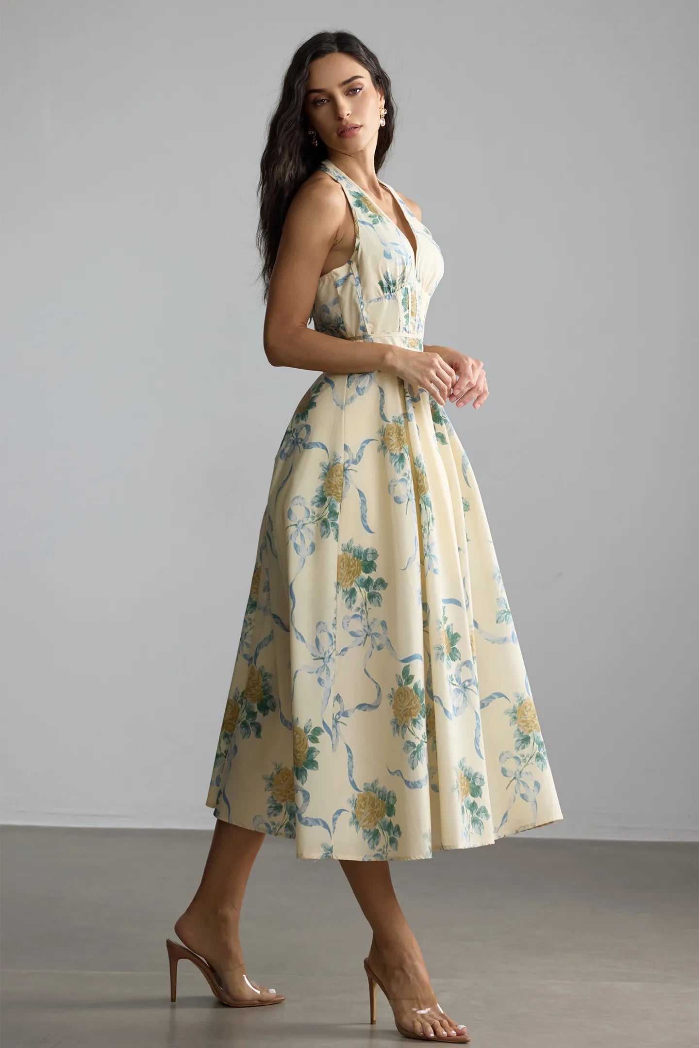ALMA Floral Midi Dress