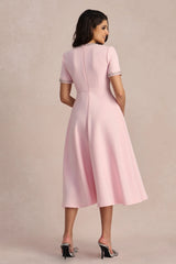 ZOE Bowknot Crystal Midi Dress