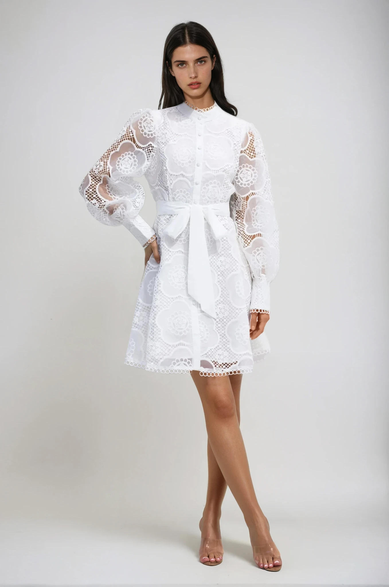 SERAPHINA Floral Lace Mini Dress