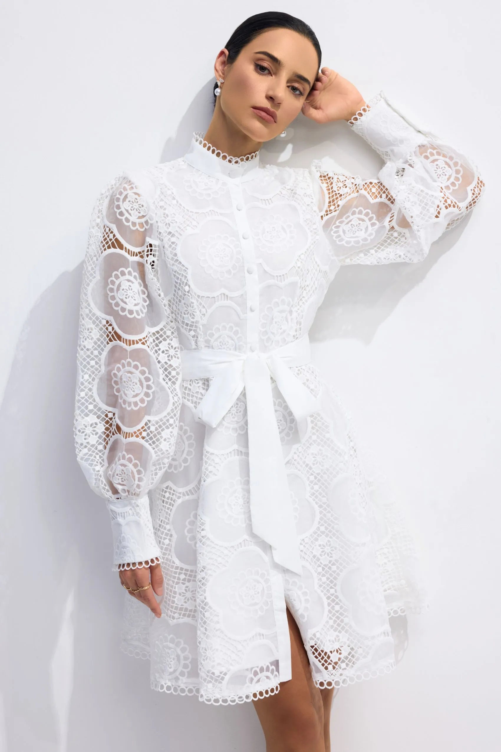 SERAPHINA Floral Lace Mini Dress