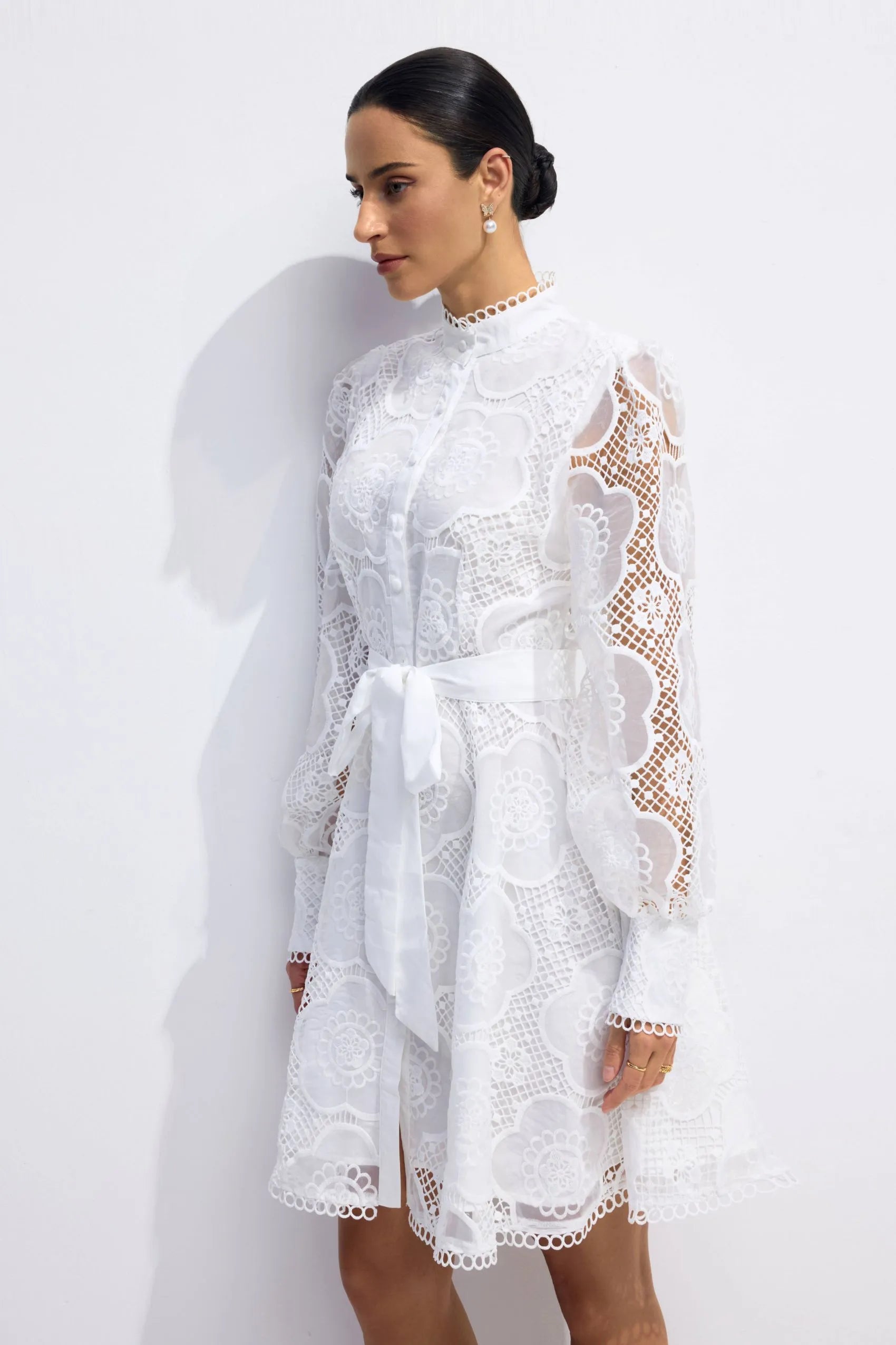 SERAPHINA Floral Lace Mini Dress