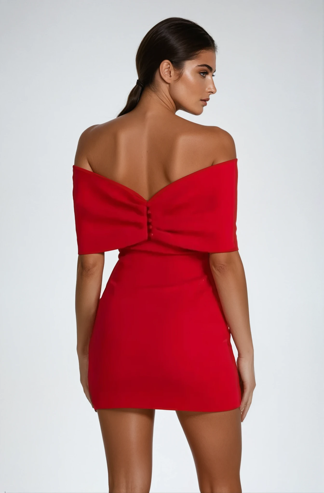 Amore Fiocco Dress – Off-Shoulder Elegance