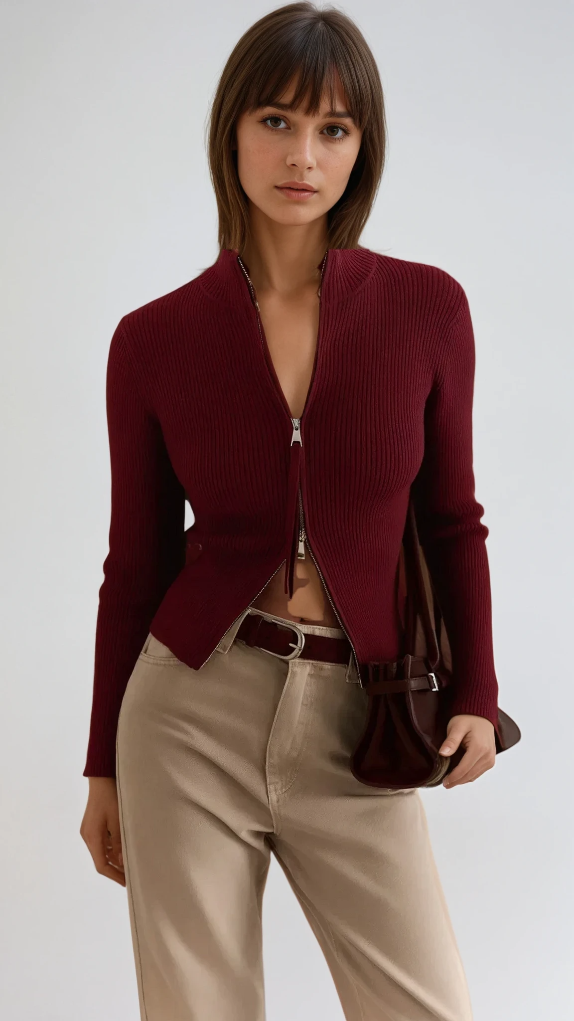 Zarae – Zipped Ribbed Sweater