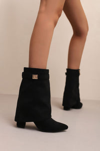 ORLINA Short Suede Boots Black