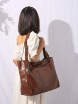 AURELIA Marrone Vintage Leather Tote Bag