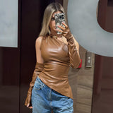 Mira - PU Leather Asymmetrical Vest