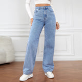 SORELLA High-Waist Washed Straight Jeans