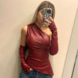 Mira - PU Leather Asymmetrical Vest