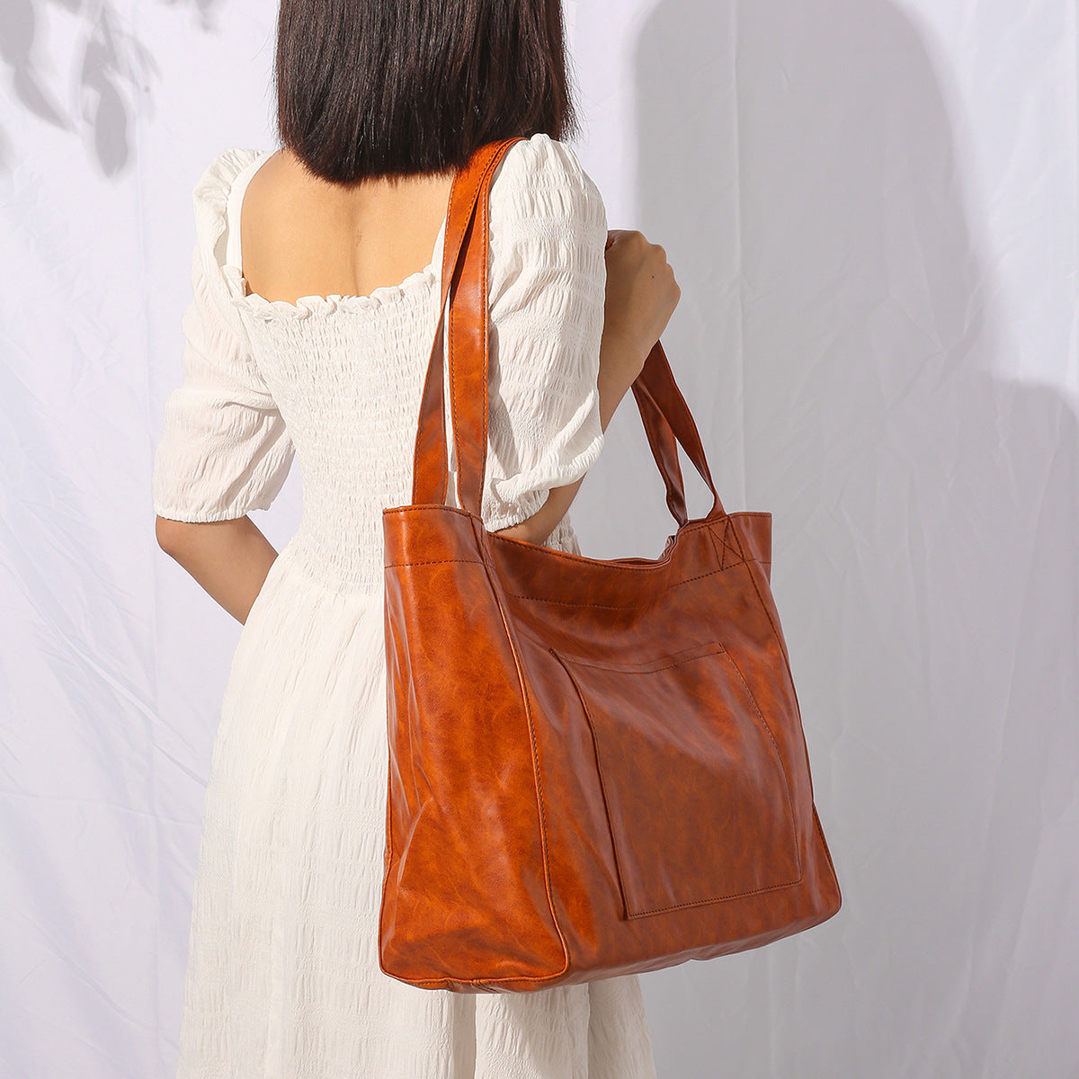 AURELIA Marrone Vintage Leather Tote Bag
