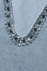 ELYSIA Crystal Embellished Denim Mini Dress