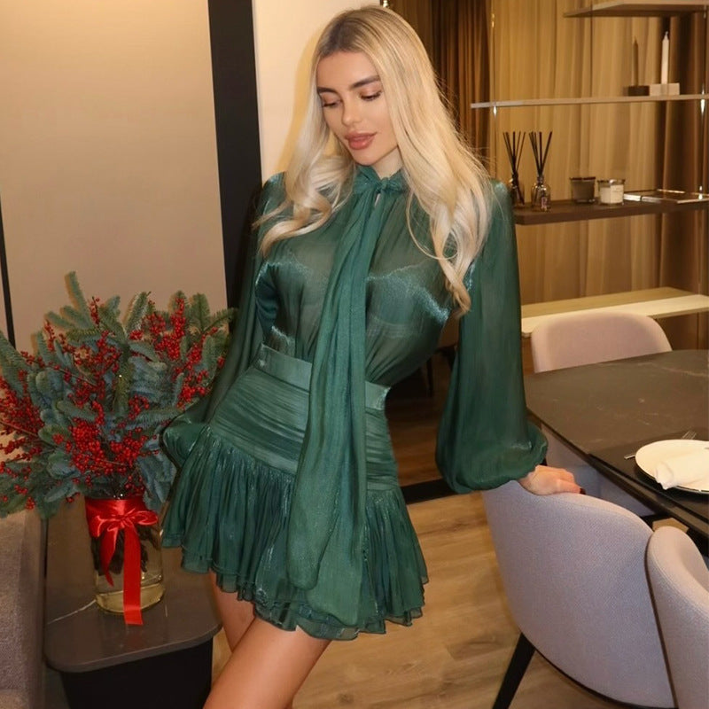 MARISA Bow Tie Pleated Skirt Set