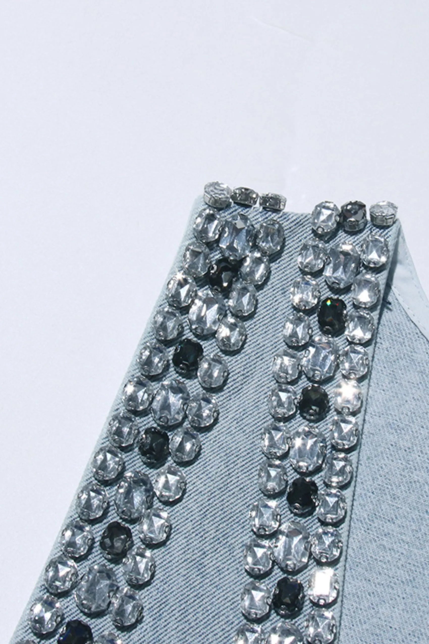 ELYSIA Crystal Embellished Denim Mini Dress