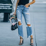GIADA Ripped Raw Edge Jeans