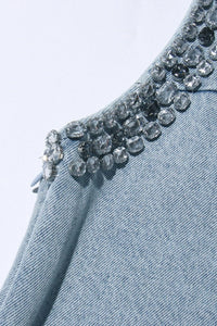 ELYSIA Crystal Embellished Denim Mini Dress