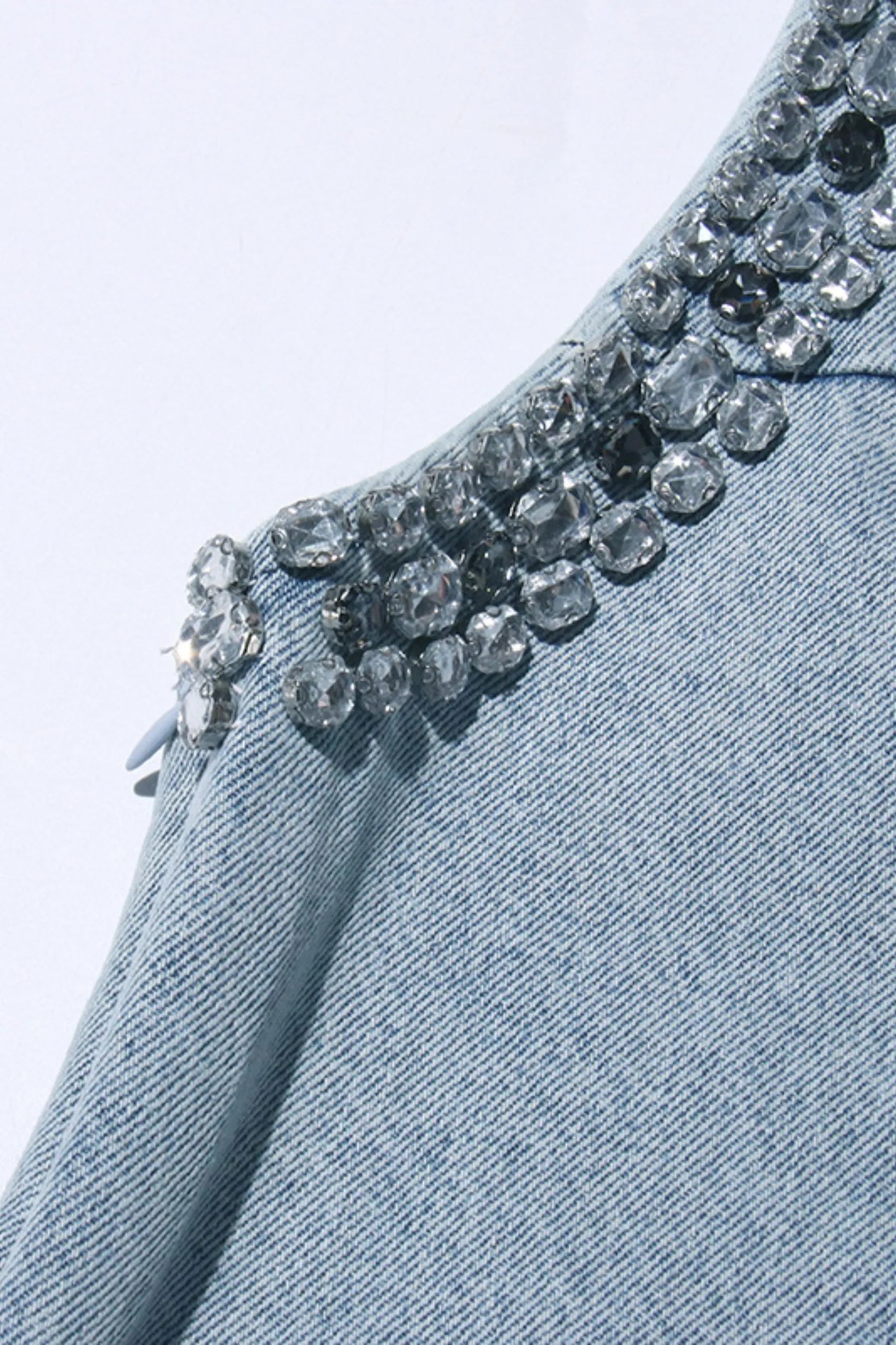 ELYSIA Crystal Embellished Denim Mini Dress