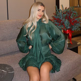 MARISA Bow Tie Pleated Skirt Set