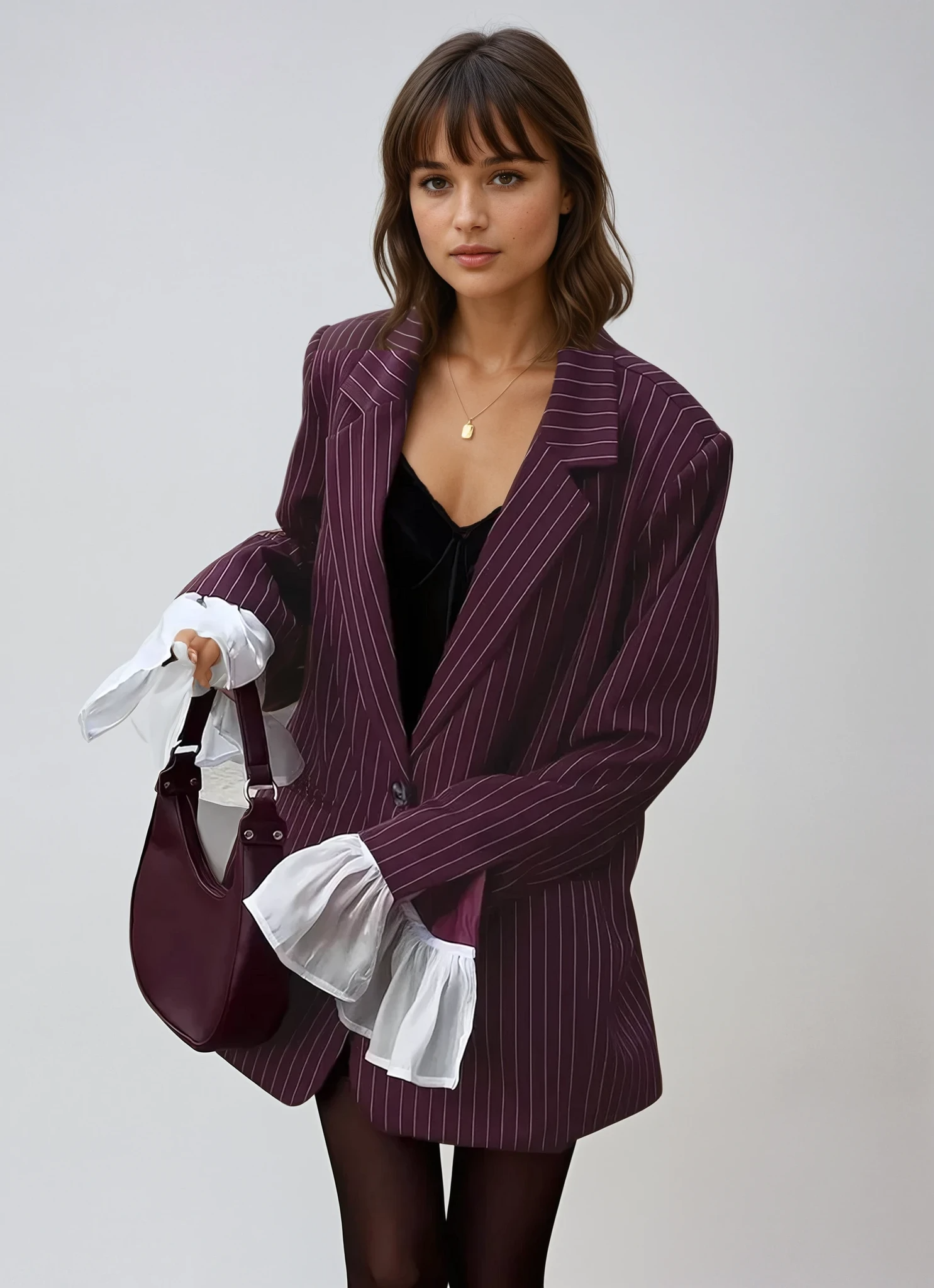 Elvoru - Wine Red Suit Jacket