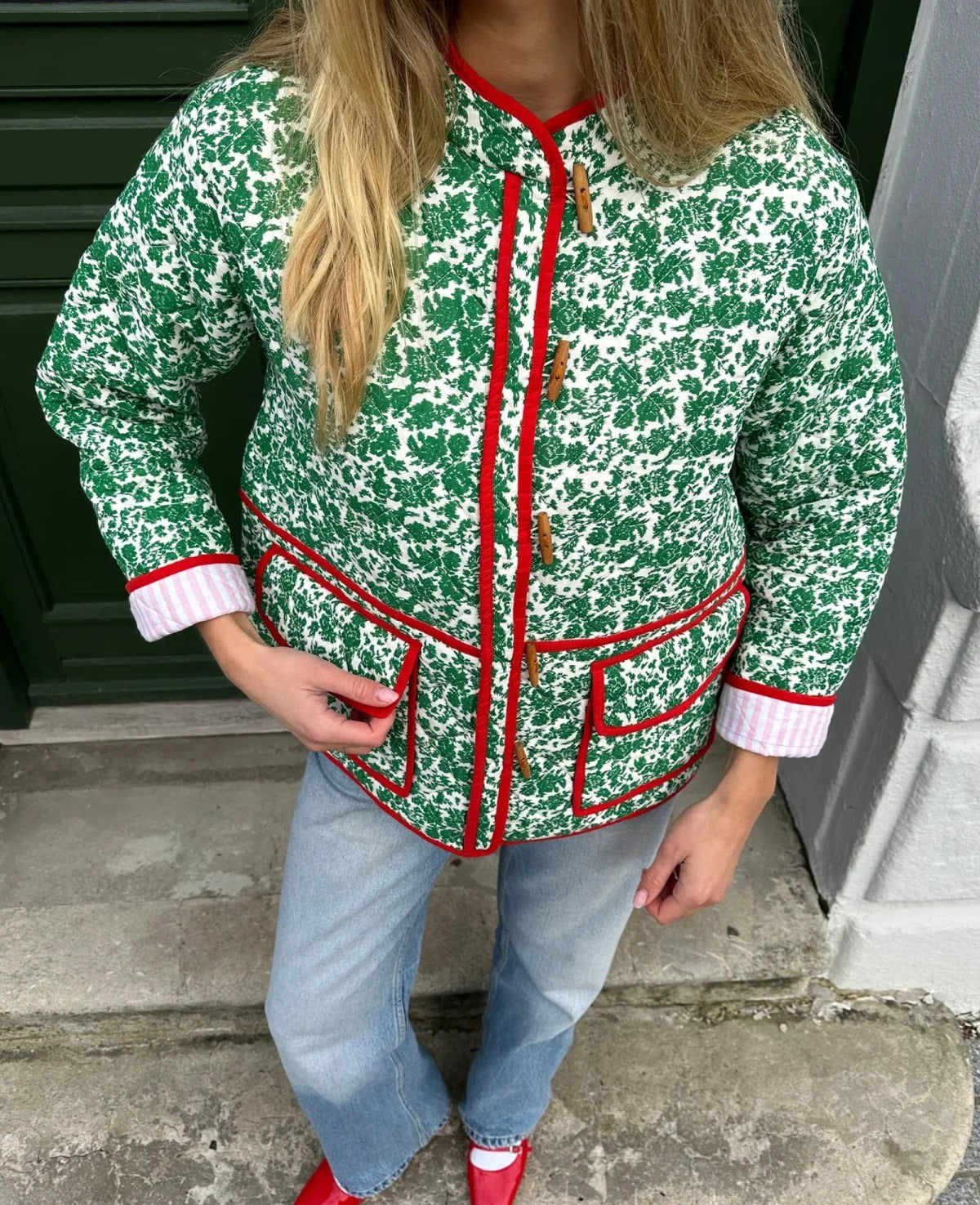 AMY'S Floran Print Patchwork Jacket