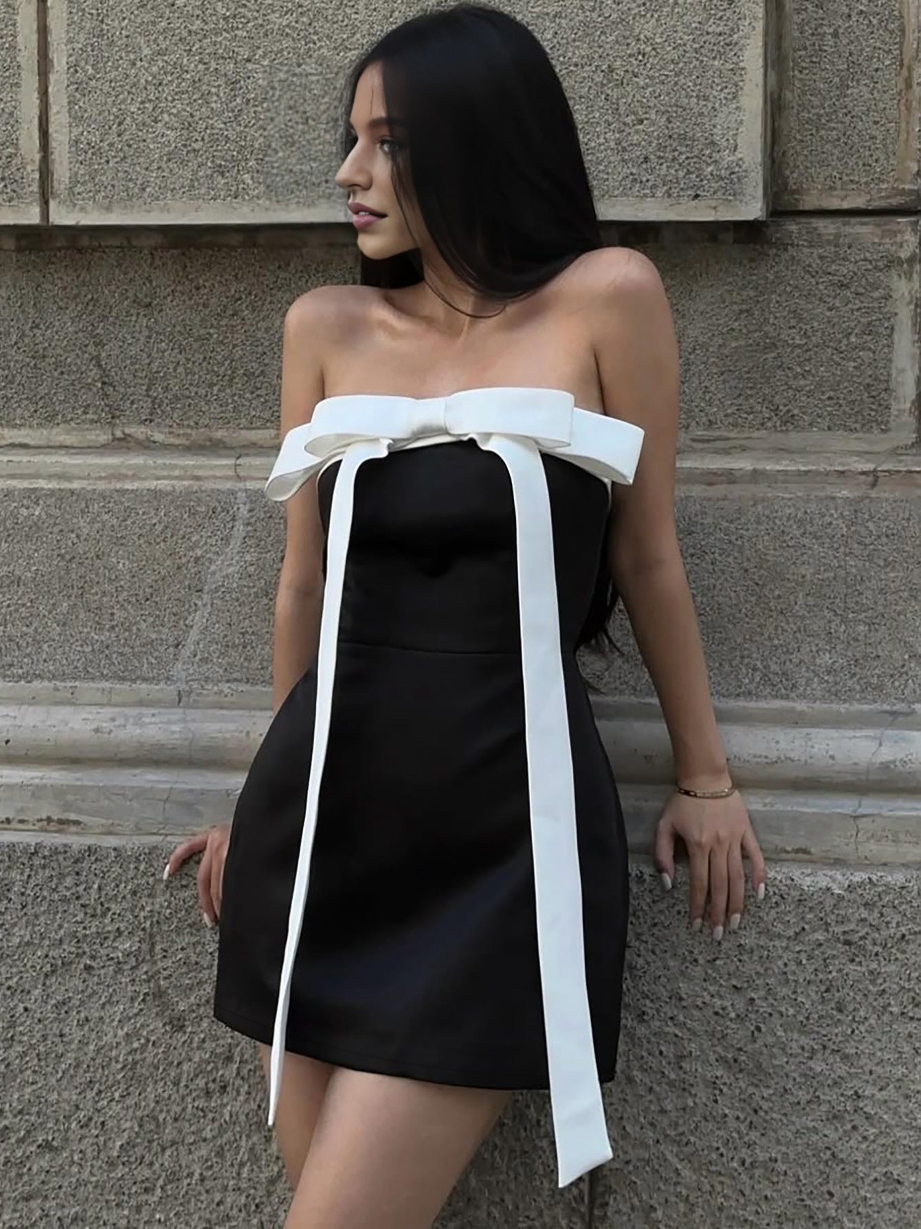 PEARL Bow Mini Dress