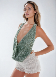 LUNA Verde Cowl Top