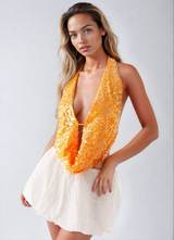 LUNA Arancione Cowl Top